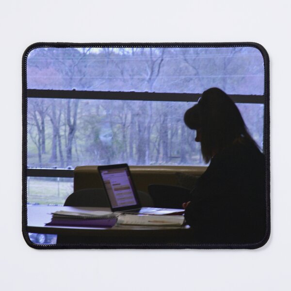 Item preview, A silhouette of a woman studying in public in the winter designed and sold by FoxGlove5.