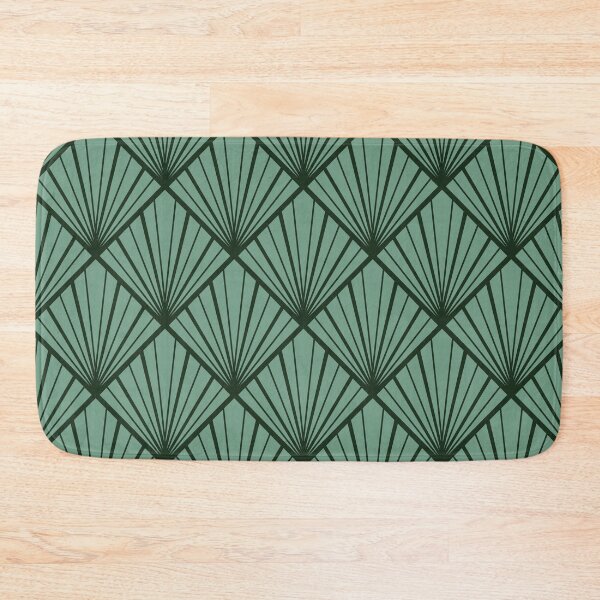 Item preview, art deco teal geometric fans designed and sold by chiara-de-david.