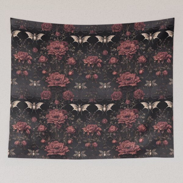 Item preview, Dark Cottagecore Mystical Bugs Gothic Red Rose  designed and sold by CaptainNemo21.