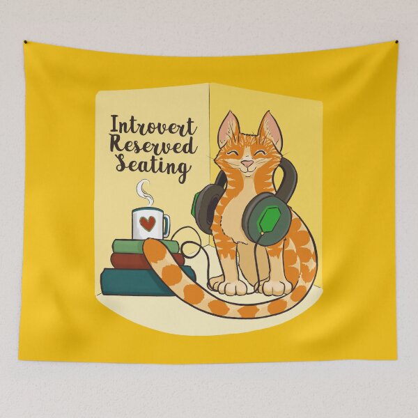 Item preview, Introvert Reserved Seating Cat designed and sold by Casey Wilkinson.