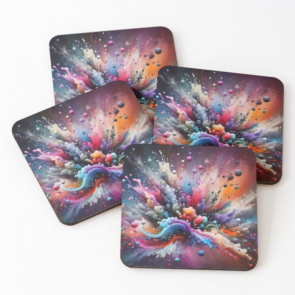 Item preview, Colorful paint splashes, organic art designed and sold by Theudric.