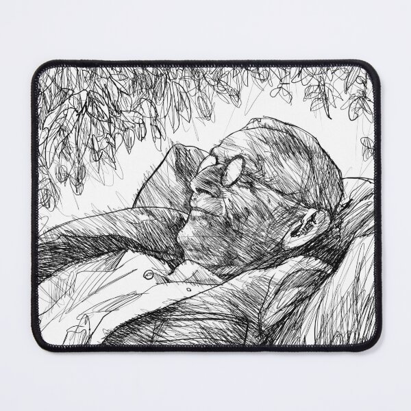 Item preview, HERMANN HESSE DREAMING UNDER THE TREES - ink portrait designed and sold by lautir.