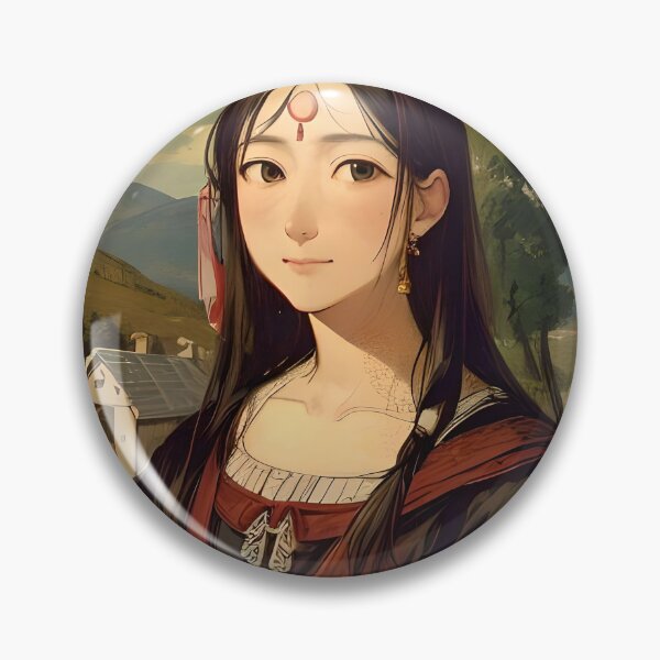 Item preview, Anime Mona Lisa in Nature | Vintage Art designed and sold by JM-ESTONIA.