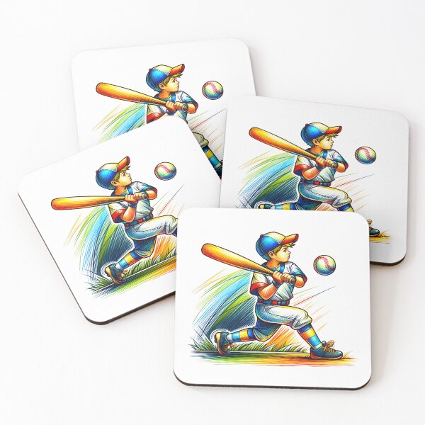 Item preview, Vibrant Baseball Moment: Colorful Drawing of a Boy Playing designed and sold by KNAA.
