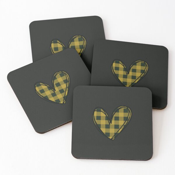 Item preview, Green and yellow plaid heart doodle designed and sold by wonderxwander.