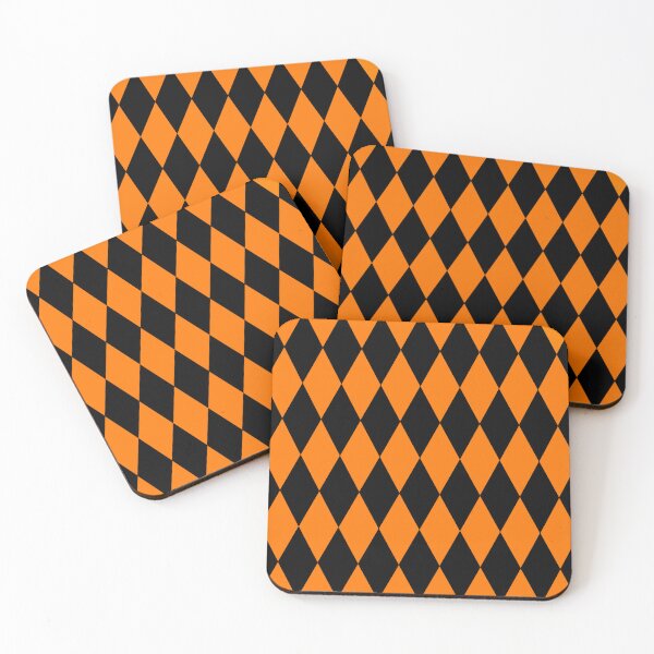 Item preview, Black & Orange Harlequin Diamond Halloween Pattern designed and sold by Zurickdesigns.