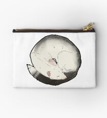 Curled Ferret - Marked White Studio Pouch