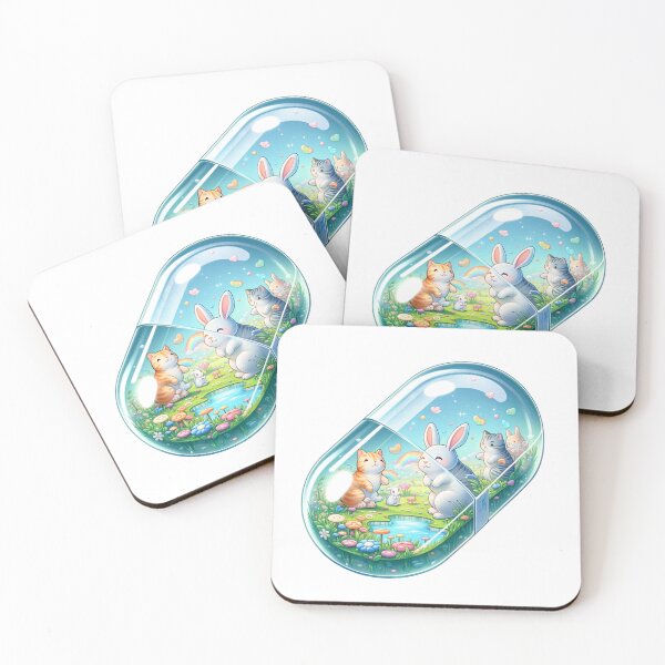 Item preview,  Vitamin Sticker With Bunny And Cats Inside designed and sold by mymagicstoreus.