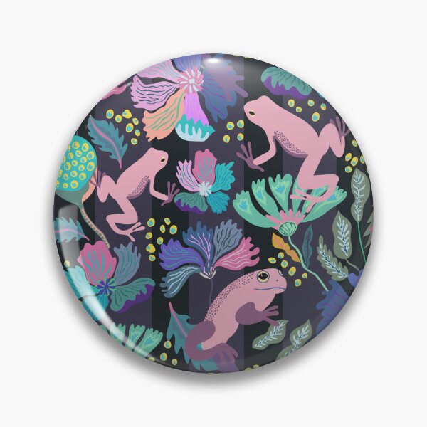 Item preview, Frogs hiding in flowers pattern designed and sold by Flyingwall.