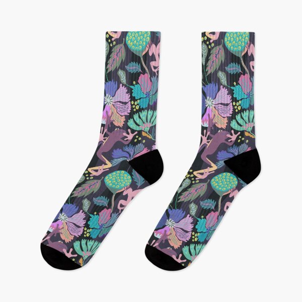 Item preview, Frogs hiding in flowers pattern designed and sold by Flyingwall.