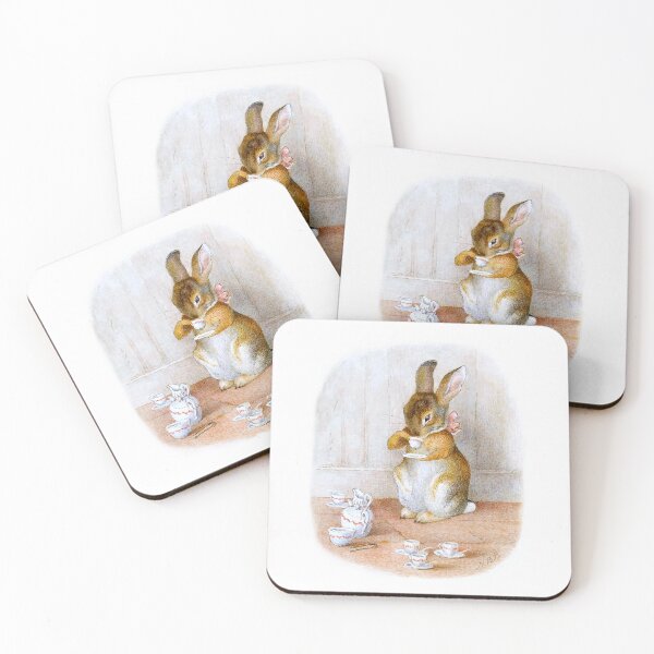 Item preview, Beatrix Potter: Bunny Girl Drinking Tea designed and sold by Bettina  Kienitz.