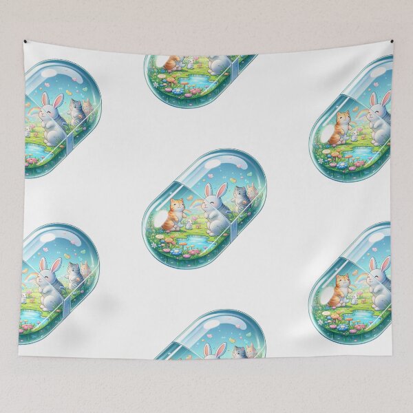 Item preview,  Vitamin Sticker With Bunny And Cats Inside designed and sold by mymagicstoreus.