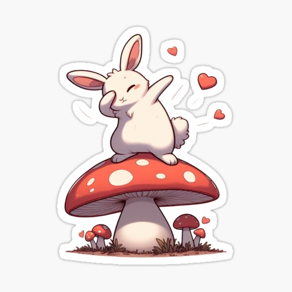 Item preview, rabbit dabbing on mushroom funny valentines day designed and sold by MTRBSK11.