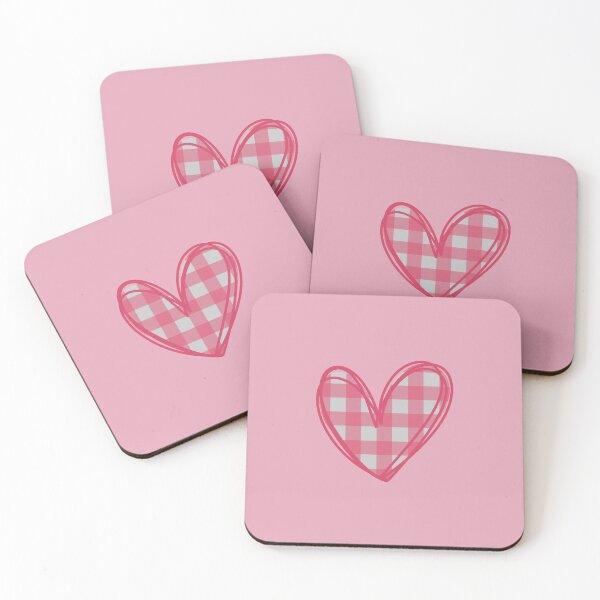 Item preview, Pink and gray plaid heart doodle designed and sold by wonderxwander.