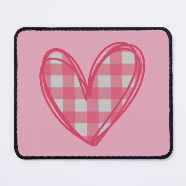 Item preview, Pink and gray plaid heart doodle designed and sold by wonderxwander.
