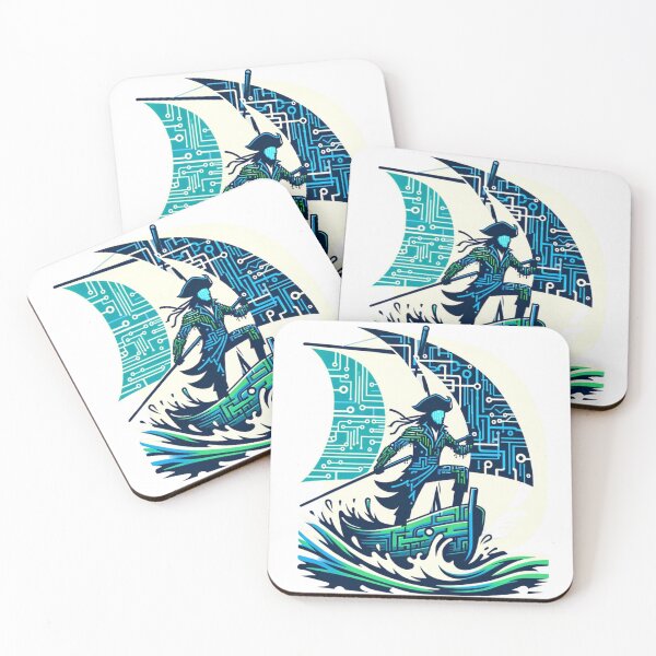 Item preview, Cybernetic Pirate - Navigating the Digital Seas designed and sold by SADStyleDesigns.