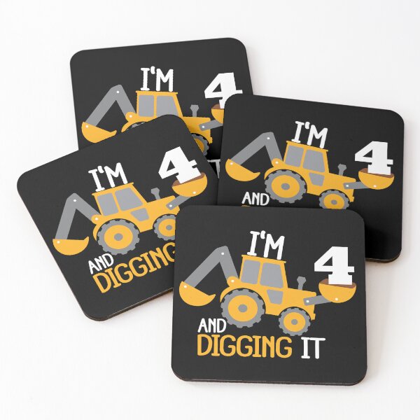 Item preview, Construction Birthday Digging It: 4th Birthday on Black designed and sold by sweetbelle.