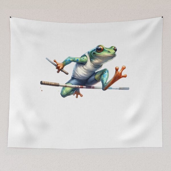 Item preview, Leap Frog Champion: Whimsical Frog in Long Jump Action designed and sold by KNAA.