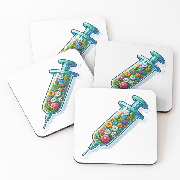 Item preview, Spring Garden Syringe Die-Cut Sticker designed and sold by mymagicstoreus.