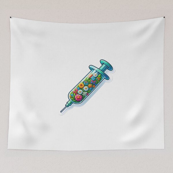 Item preview, Spring Garden Syringe Die-Cut Sticker designed and sold by mymagicstoreus.