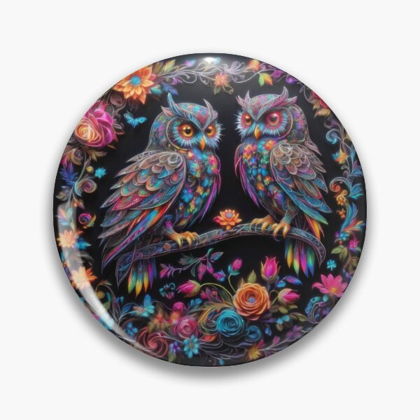 Item preview, Couple Owl Love Flowers  designed and sold by BotunPeony.