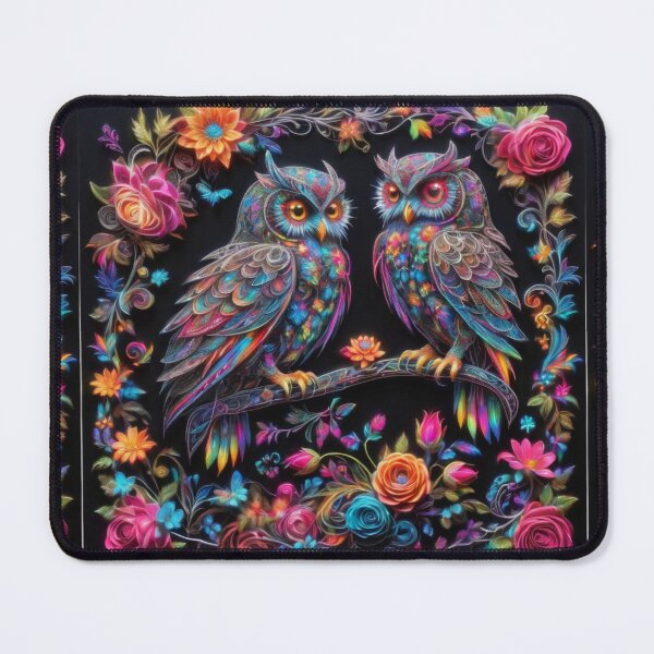 Item preview, Couple Owl Love Flowers designed and sold by BotunPeony.