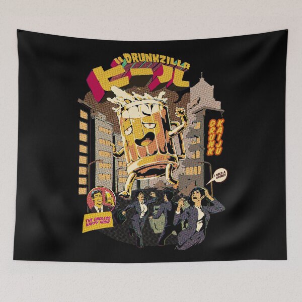 Item preview, Drunk Beer Attack - Black  designed and sold by Ilustrata®.