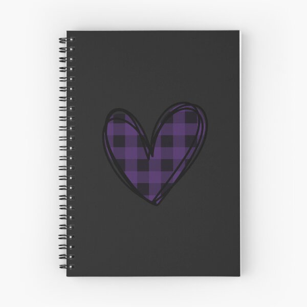 Item preview, Black and purple plaid heart doodle designed and sold by wonderxwander.