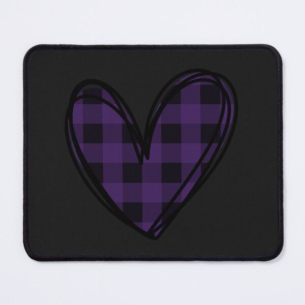 Item preview, Black and purple plaid heart doodle designed and sold by wonderxwander.