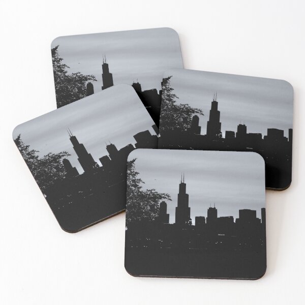 Item preview, Black and White Chicago Skyline  designed and sold by MakennasPhoto.