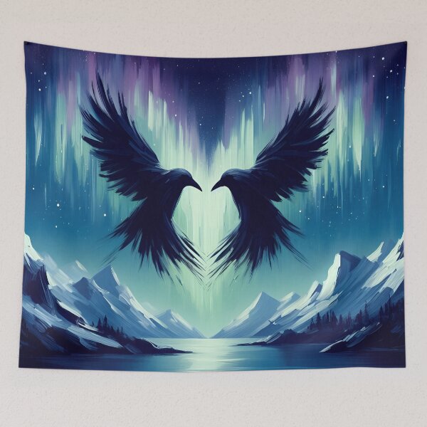 Item preview, Northern Lights Heart Ravens designed and sold by AEGIR-.