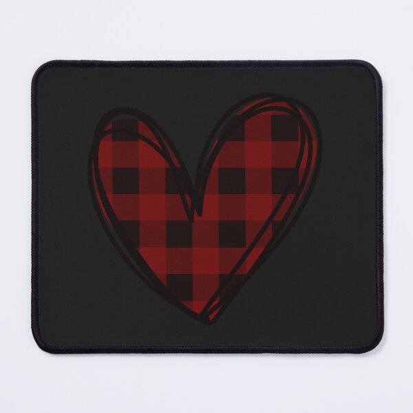 Item preview, Red and black plaid heart doodle designed and sold by wonderxwander.