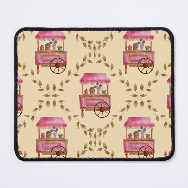 Item preview, Cute Pink French Pastry Floral Cart and Vine Branches designed and sold by Lavender Mint Graphics.