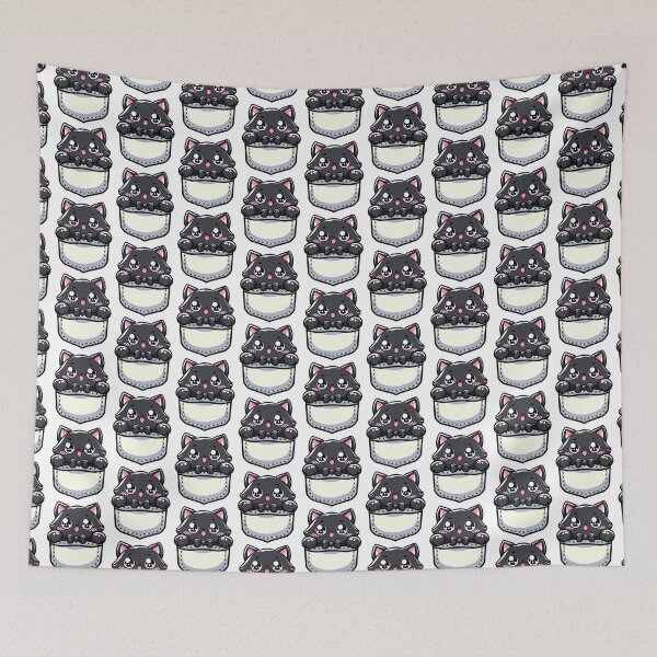 Item preview, cute cartoon Chubby Cat Hiding in My Pocket designed and sold by Design_for_merch.