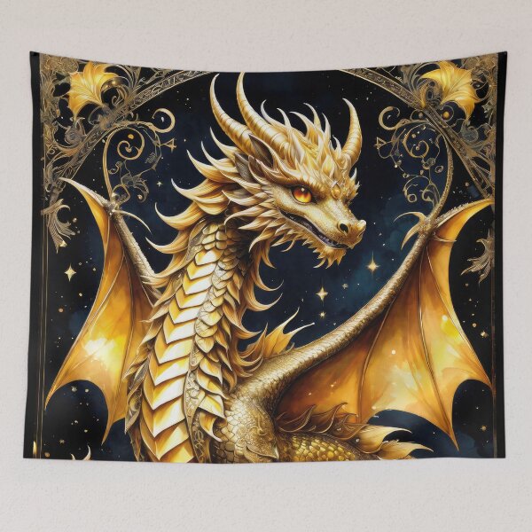 Item preview, Golden Dragon Dream designed and sold by cyberartstudiox.