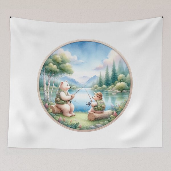 Item preview, Bears Fishing | Cute Bears | Fishing Trip | Serene | Playful designed and sold by ShopCoolStop.