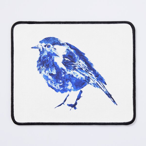 Item preview, Grumpy Redbreast Bird (ink blue/white) designed and sold by D-Vogt-Grafik.