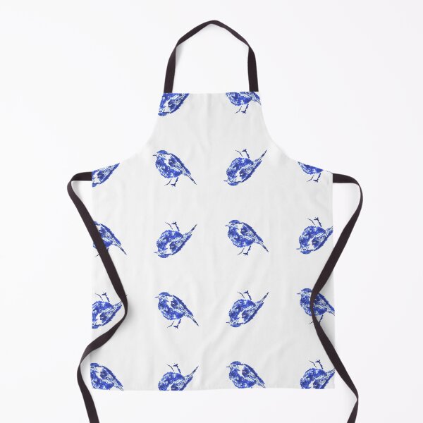 Item preview, Grumpy Redbreast Bird (ink blue/white) designed and sold by D-Vogt-Grafik.
