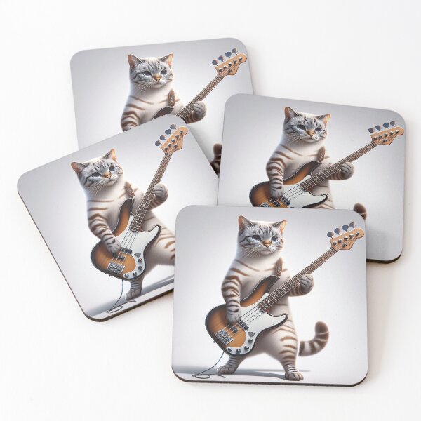Item preview, the cats Simba playing the bass designed and sold by Simbarte.