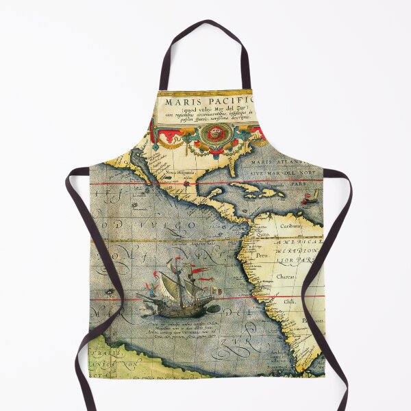 Item preview, Magellans ship Victoria in Antique Nautical Map Pacific Ocean 1589 designed and sold by BulganLumini.