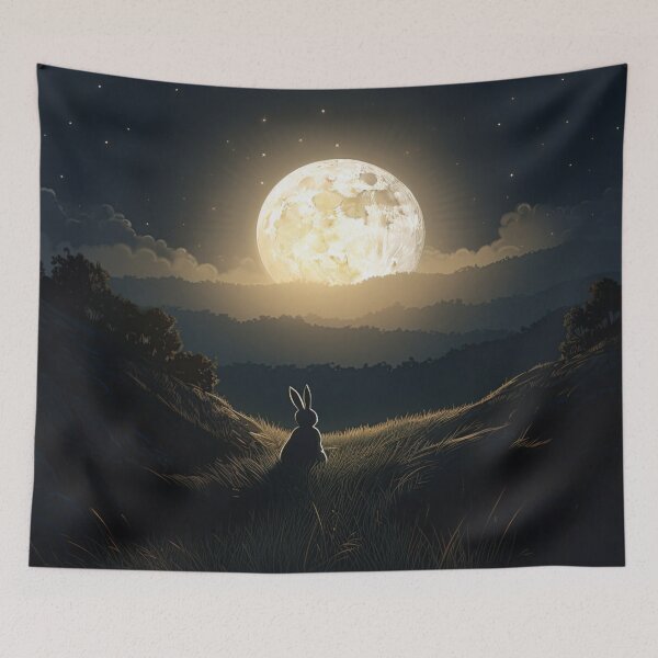 Item preview, Moon Gazing Hare designed and sold by CosmicAnomaly.
