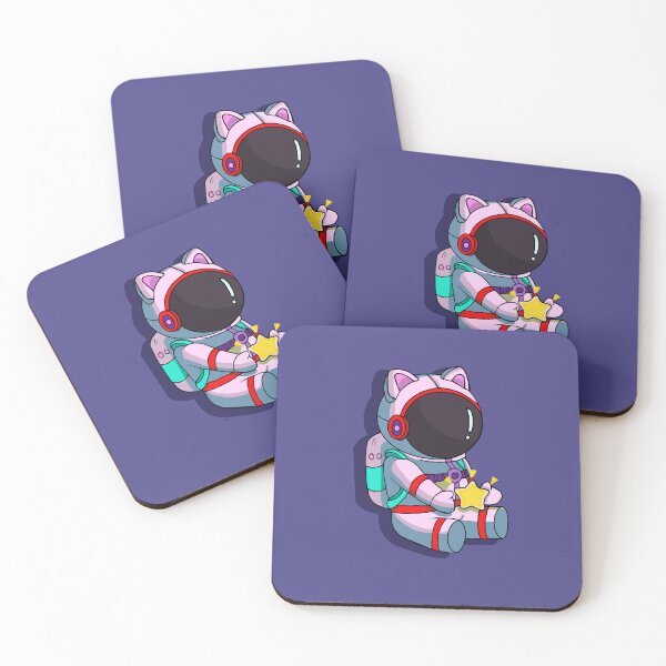 Item preview, Astronauta con orejas de gato y estellas designed and sold by Shinymeww.
