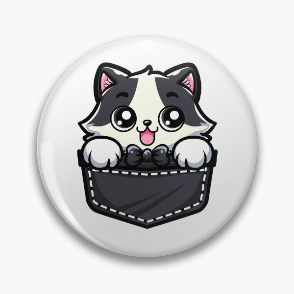 Item preview, cute cartoon Curious Chubby Cat, A fat cat peeking out from your pocket designed and sold by Design_for_merch.