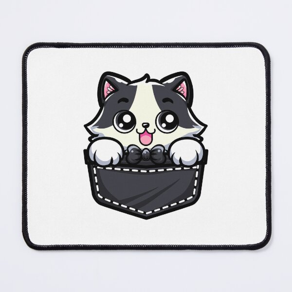 Item preview, cute cartoon Curious Chubby Cat, A fat cat peeking out from your pocket designed and sold by Design_for_merch.