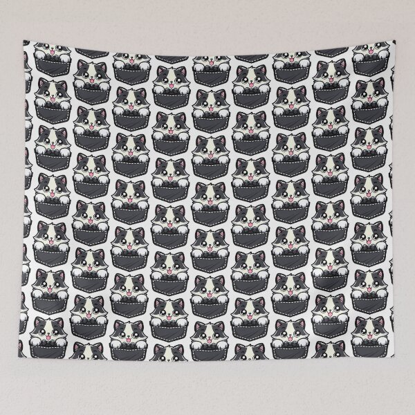 Item preview, cute cartoon Curious Chubby Cat, A fat cat peeking out from your pocket designed and sold by Design_for_merch.