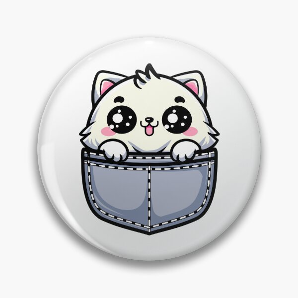 Item preview, cute cartoon Fat Cat Art in Pocket designed and sold by Design_for_merch.