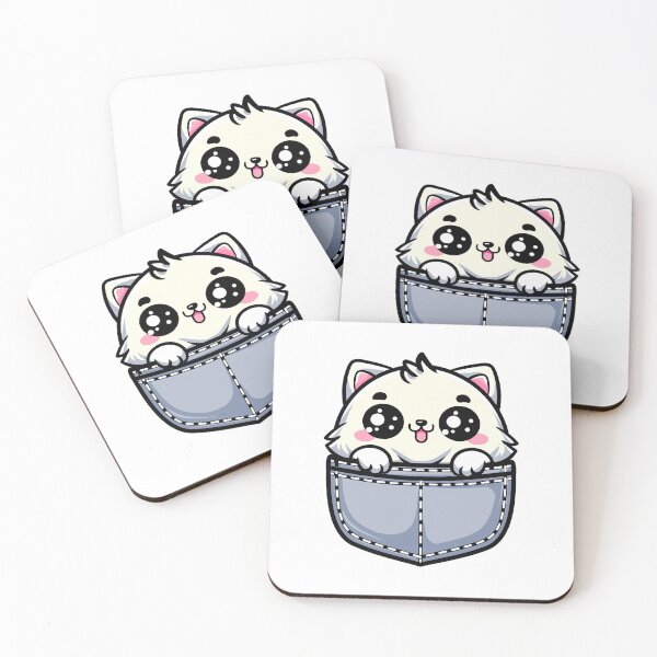 Item preview, cute cartoon Fat Cat Art in Pocket designed and sold by Design_for_merch.