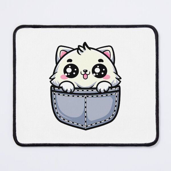 Item preview, cute cartoon Fat Cat Art in Pocket designed and sold by Design_for_merch.