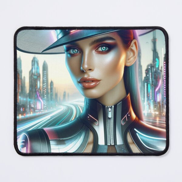 Item preview, Timeless Elegance in Futuristic Exploration/ Lady In Church Hat designed and sold by mymagicstoreus.