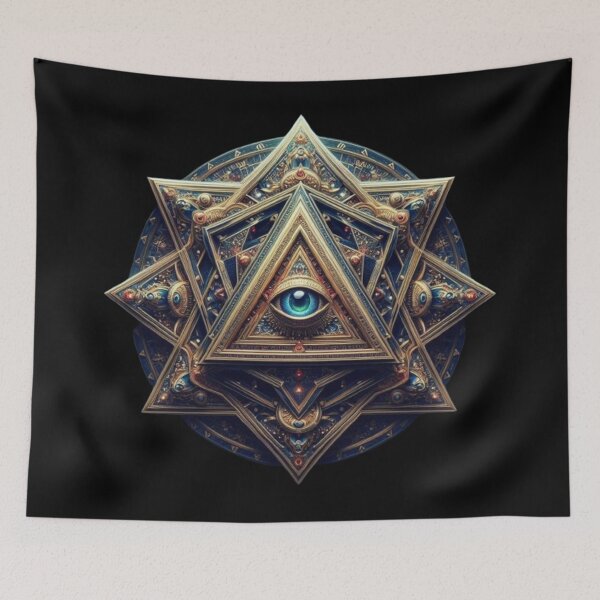 Item preview, Paintings from the Illuminati series - All-Seeing Eye, Star Pyramids, Ancient Scripture, Masons, Knowledge, Mystery. designed and sold by 2012DreamVision.